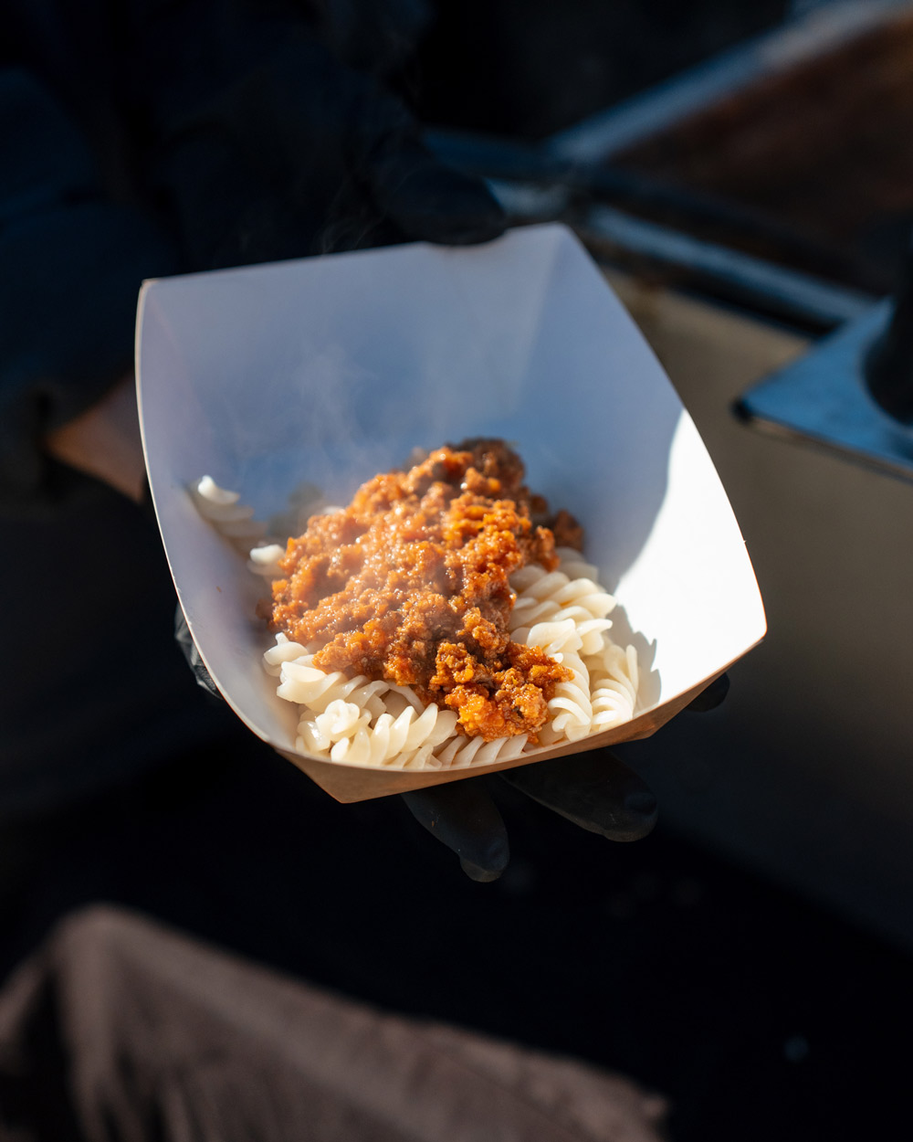 Good Food pasta meal being served